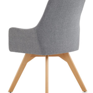 Carmen Grey Fabric Wooden Leg Visitor Chair - Image 5