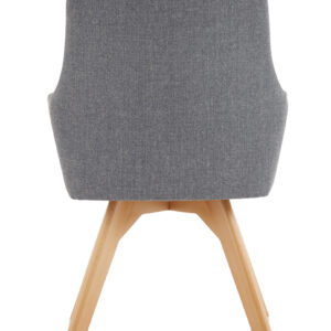 Carmen Grey Fabric Wooden Leg Visitor Chair - Image 6