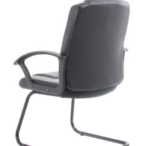Bella Medium Back Black Bonded Leather Black Frame Cantilever Visitor Chair - Image 5