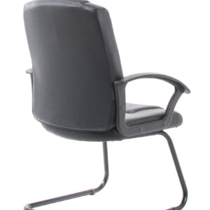 Bella Medium Back Black Bonded Leather Black Frame Cantilever Visitor Chair - Image 7