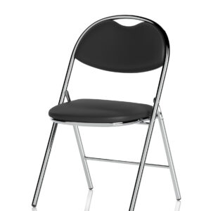 Milan High Back Black Vinyl Chrome Frame Folding Visitor Chair - Image 3