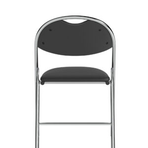 Milan High Back Black Vinyl Chrome Frame Folding Visitor Chair - Image 6