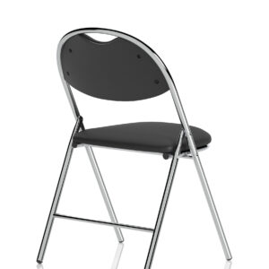 Milan High Back Black Vinyl Chrome Frame Folding Visitor Chair - Image 7