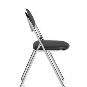 Milan High Back Black Vinyl Chrome Frame Folding Visitor Chair - Image 8