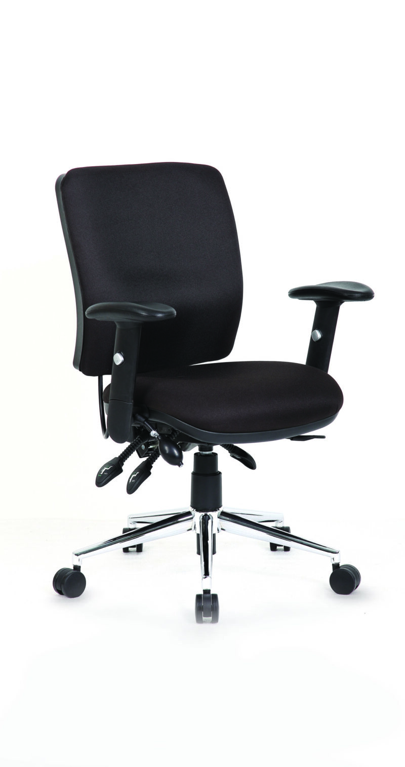 Impulse 1800mm Cantilever Straight Desk With Mobile Pedestal and Chiro Medium Back Black Operator Chair - Image 28
