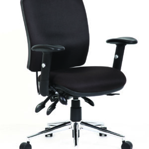 Impulse 1800mm Cantilever Straight Desk With Mobile Pedestal and Chiro Medium Back Black Operator Chair - Image 32