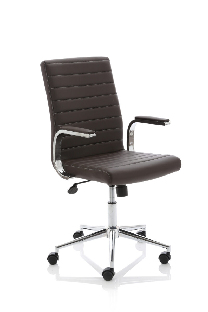 Impulse 1600mm Cantilever Straight Desk With Mobile Pedestal and Ezra Brown Executive Chair - Image 4