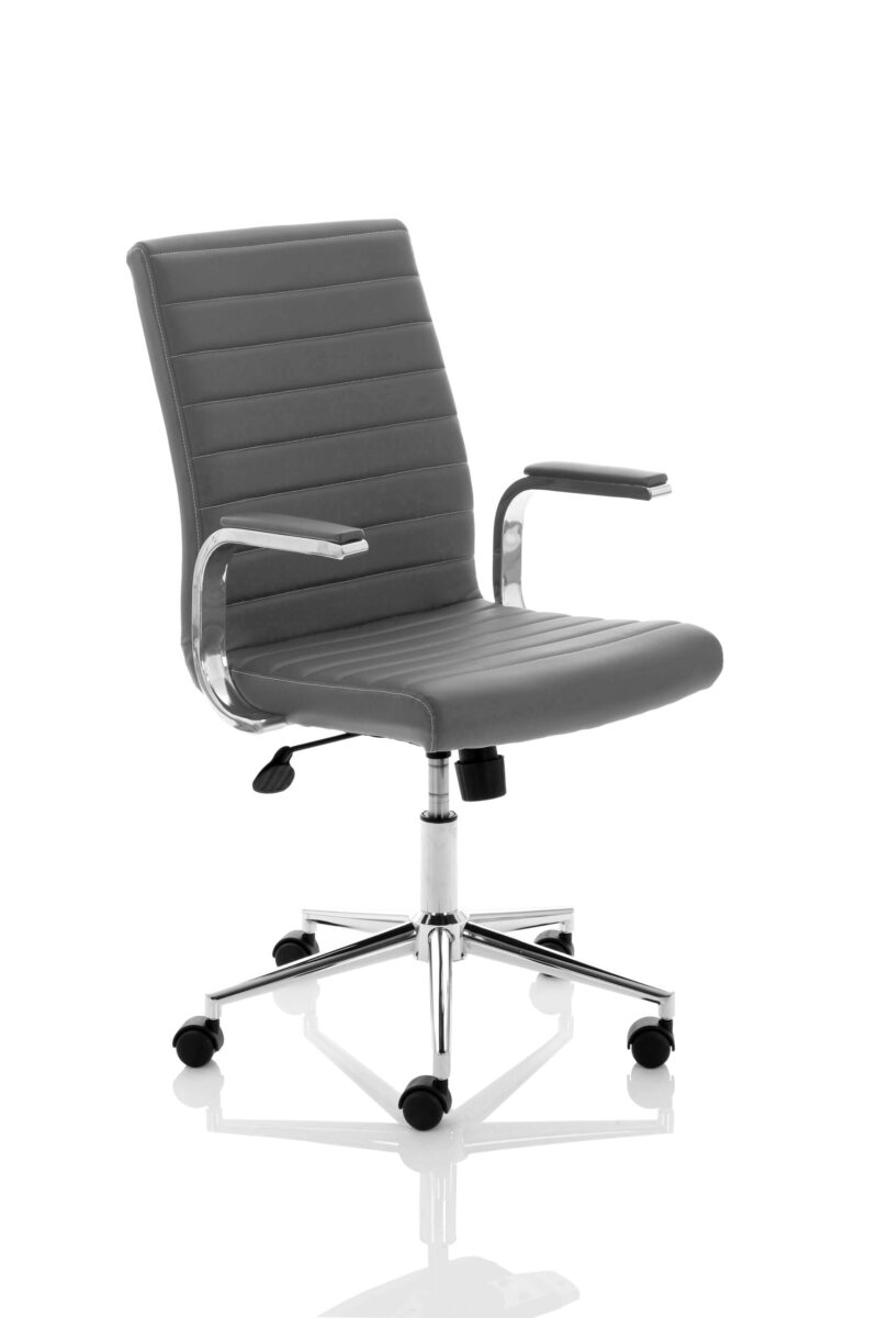 Impulse 1600mm Cantilever Straight Desk With Mobile Pedestal and Ezra Grey Executive Chair - Image 20