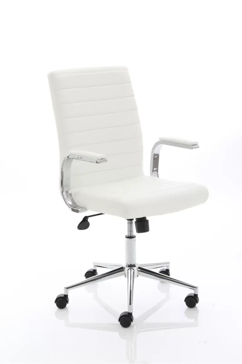 Impulse 1600mm Cantilever Straight Desk With Mobile Pedestal and Ezra White Executive Chair - Image 36