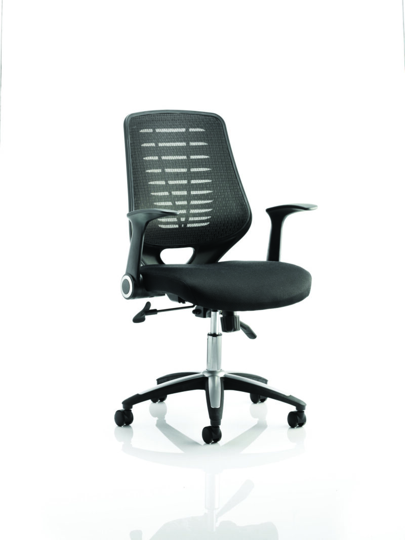 Impulse 1600mm Cantilever Straight Desk With Mobile Pedestal and Relay Silver Back Operator Chair - Image 20
