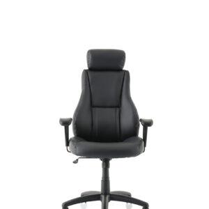 Winsor Medium Back Executive Black Leather Office Chair with Arms - Image 2
