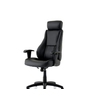 Winsor Medium Back Executive Black Leather Office Chair with Arms - Image 3