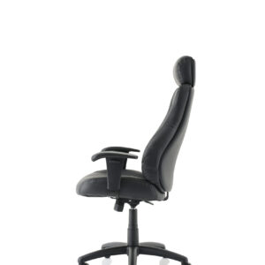 Winsor Medium Back Executive Black Leather Office Chair with Arms - Image 4