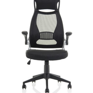 Saturn High Mesh Back Black Executive Office Chair with Arms - Image 2