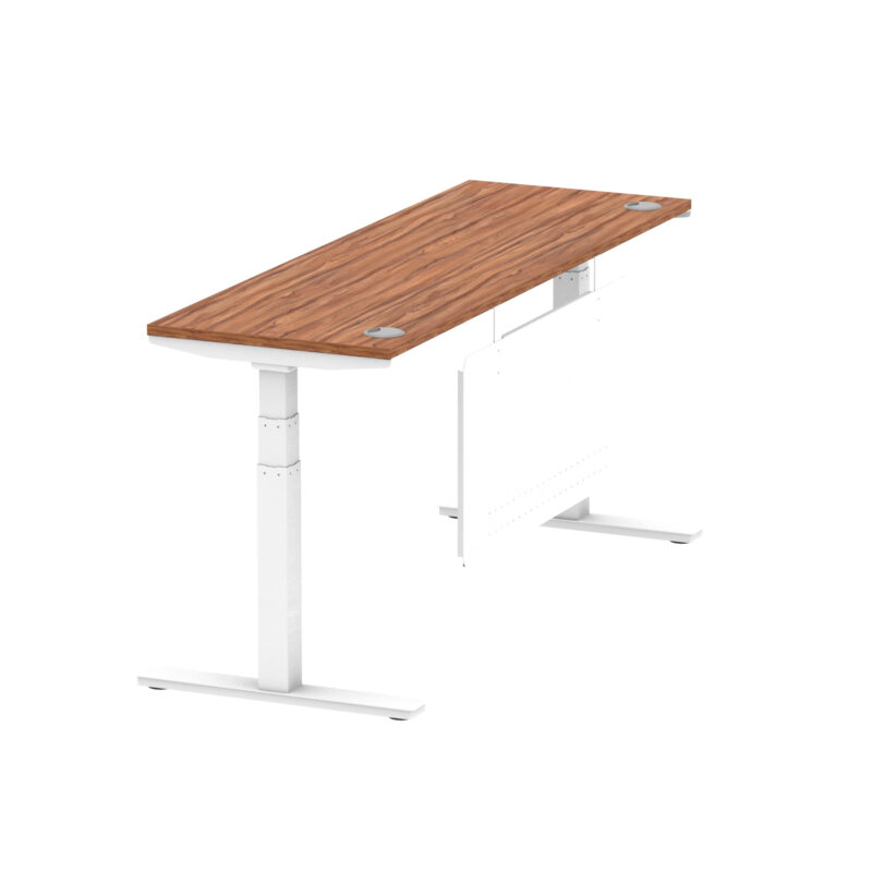 Air Height Adjustable Slimline Desk With Cable Ports With Steel Modesty Panel - Image 223