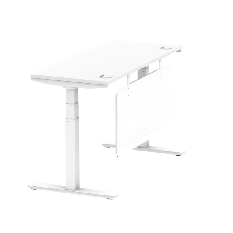 Air Height Adjustable Slimline Desk With Cable Ports With Steel Modesty Panel - Image 85