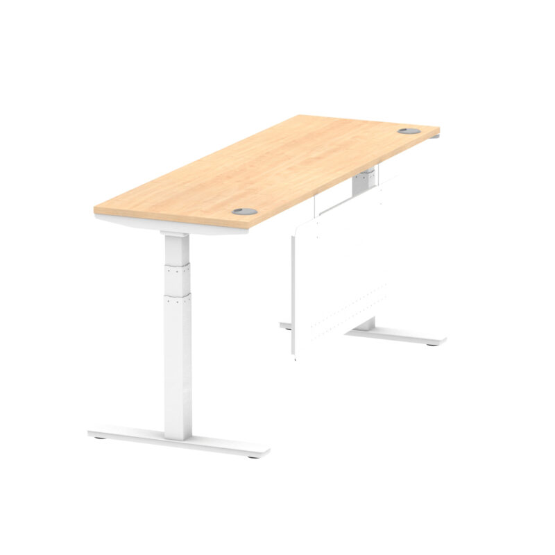 Air Height Adjustable Slimline Desk With Cable Ports With Steel Modesty Panel - Image 271