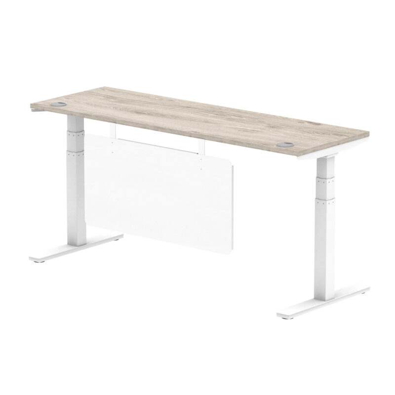Air Height Adjustable Slimline Desk With Cable Ports With Steel Modesty Panel - Image 321