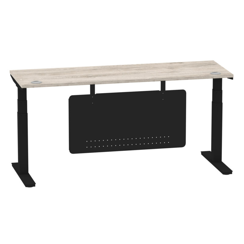 Air Height Adjustable Slimline Desk With Cable Ports With Steel Modesty Panel - Image 304