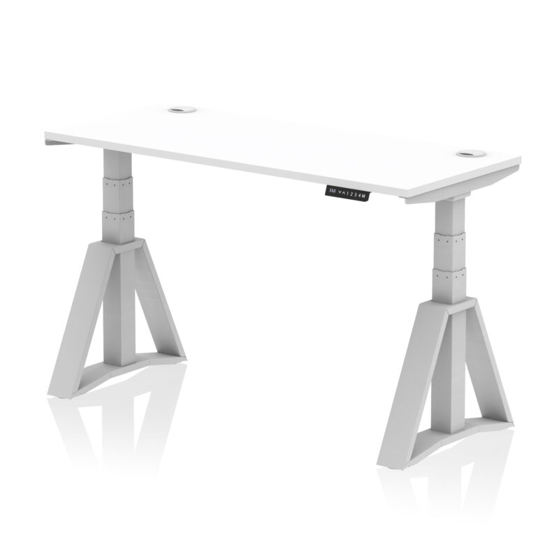 Air Height Adjustable Slimline Desk With Cable Ports With Piste Foot - Image 10