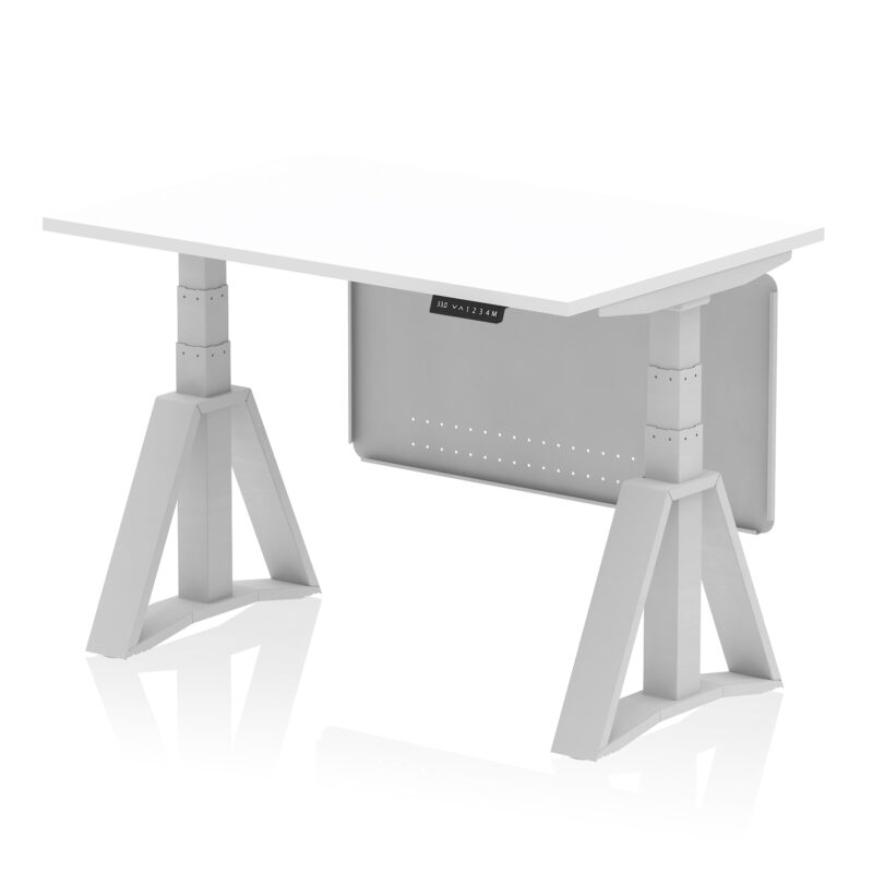 Air Height Adjustable Desk without Cable Ports With Steel Modesty Panel With Piste Foot - Image 9