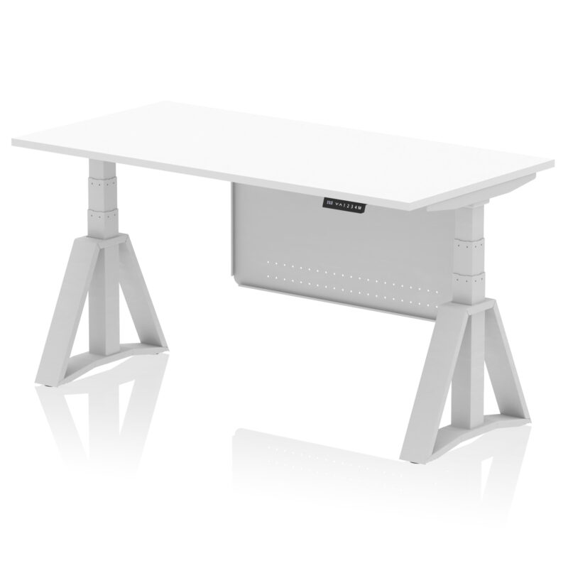 Air Height Adjustable Desk without Cable Ports With Steel Modesty Panel With Piste Foot - Image 11