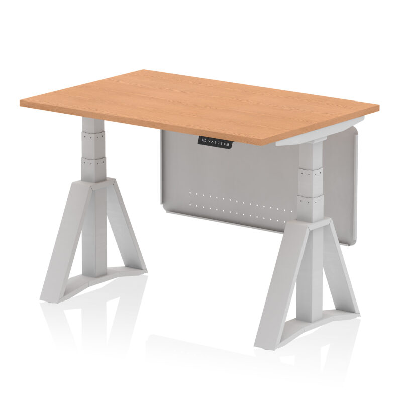 Air Height Adjustable Desk without Cable Ports With Steel Modesty Panel With Piste Foot - Image 17