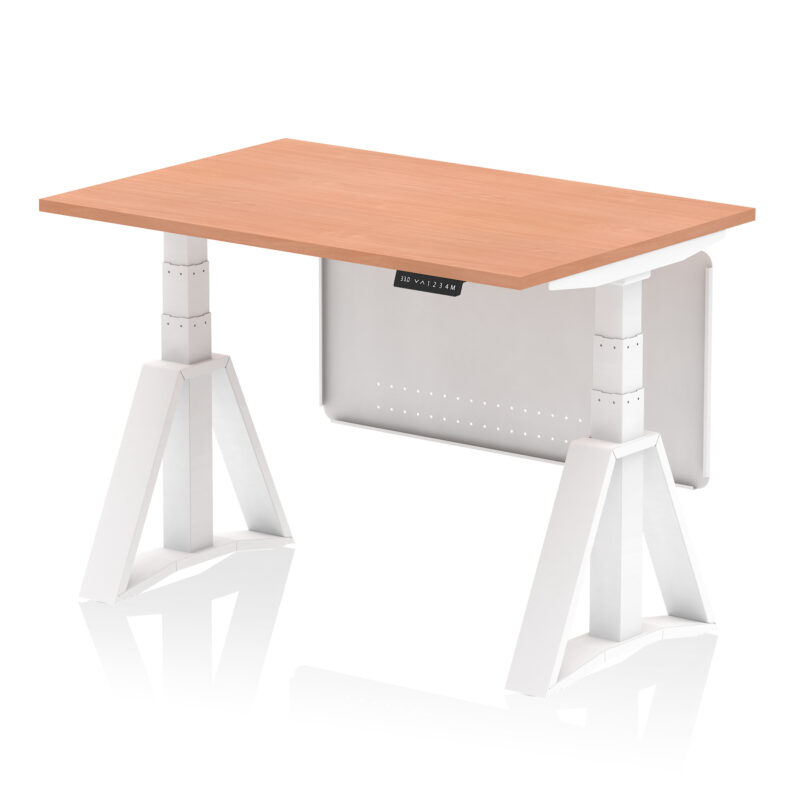Air Height Adjustable Desk without Cable Ports With Steel Modesty Panel With Piste Foot - Image 21