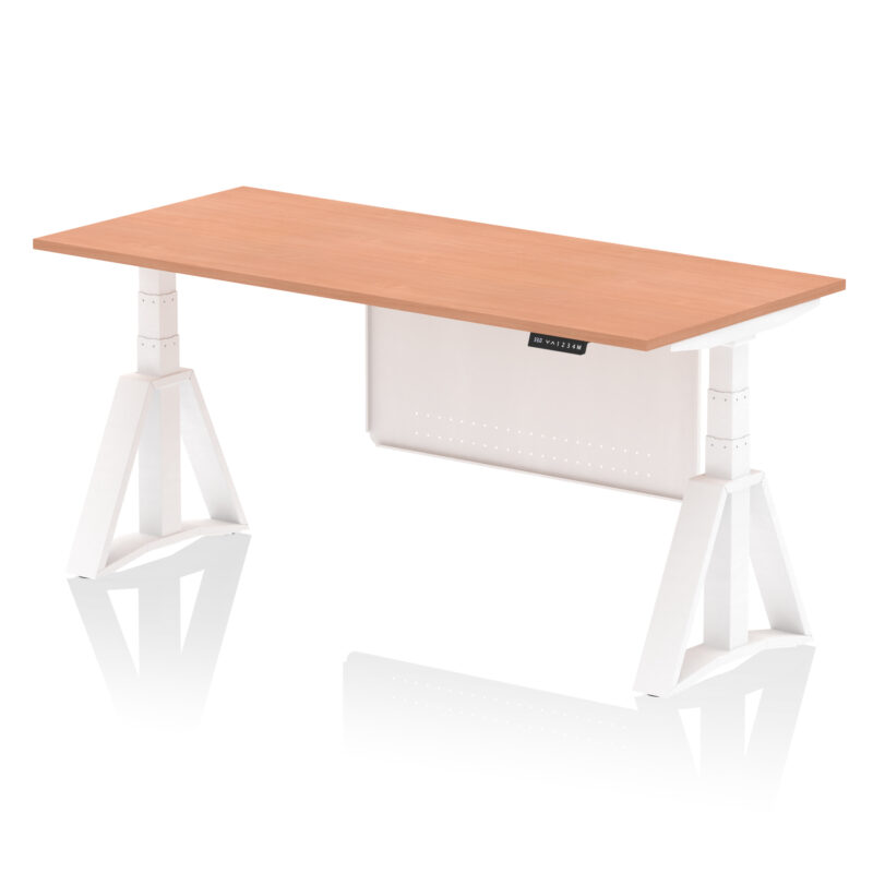 Air Height Adjustable Desk without Cable Ports With Steel Modesty Panel With Piste Foot - Image 24