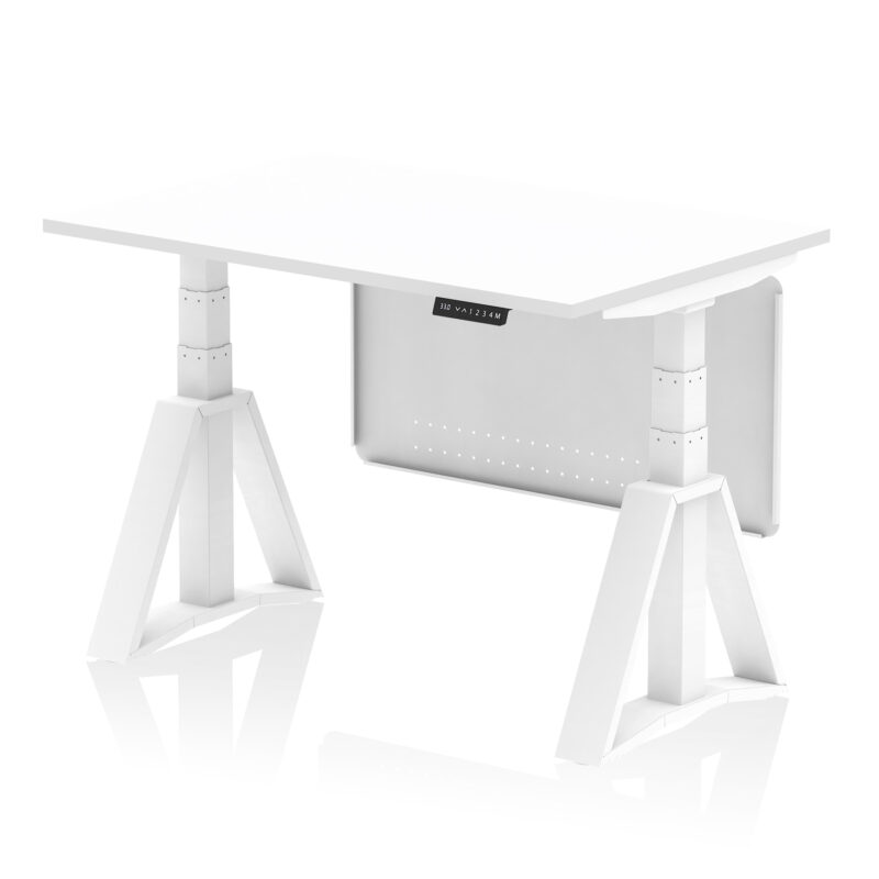 Air Height Adjustable Desk without Cable Ports With Steel Modesty Panel With Piste Foot - Image 29