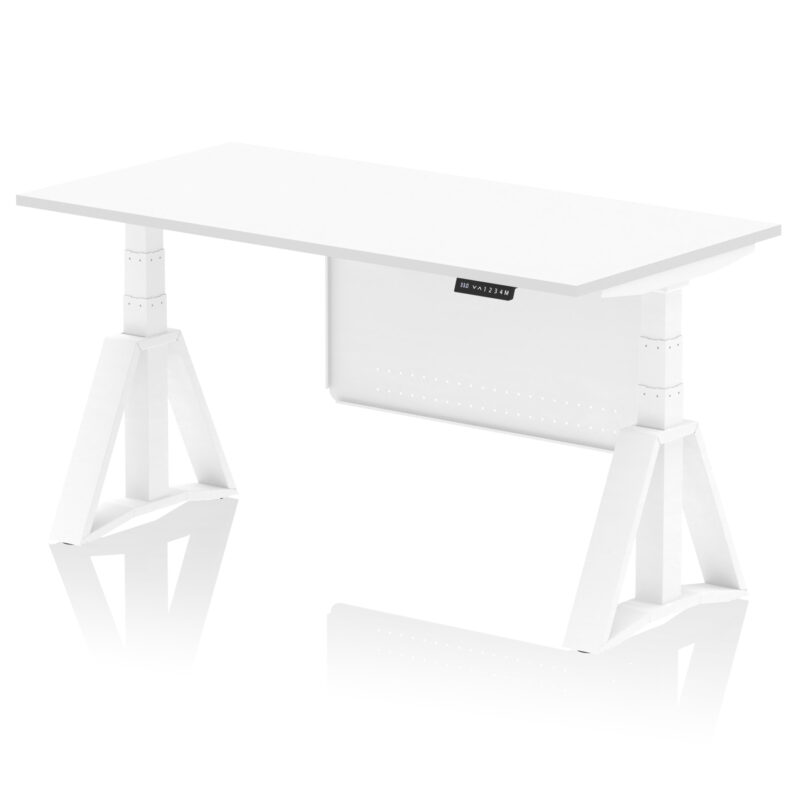 Air Height Adjustable Desk without Cable Ports With Steel Modesty Panel With Piste Foot - Image 31