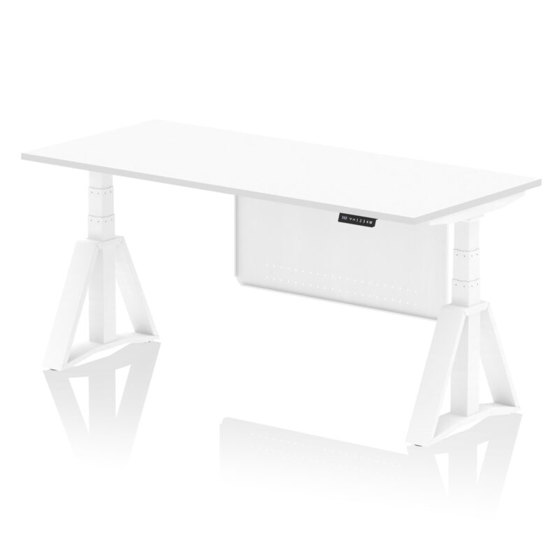 Air Height Adjustable Desk without Cable Ports With Steel Modesty Panel With Piste Foot - Image 32