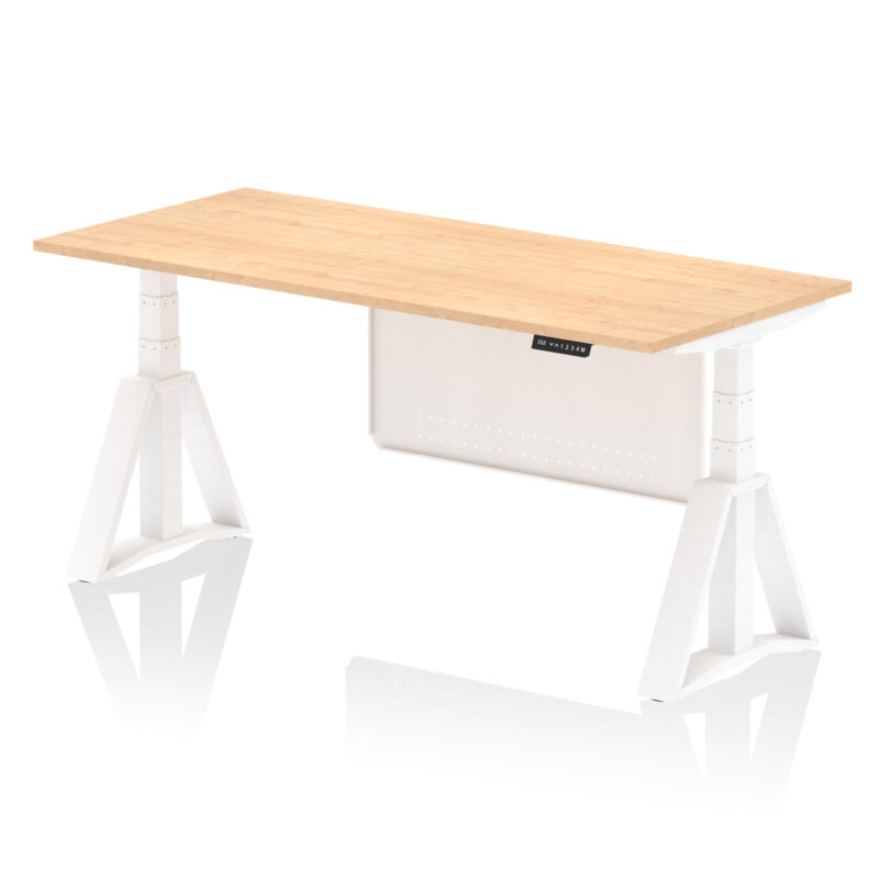 Air Height Adjustable Desk without Cable Ports With Steel Modesty Panel With Piste Foot - Image 36