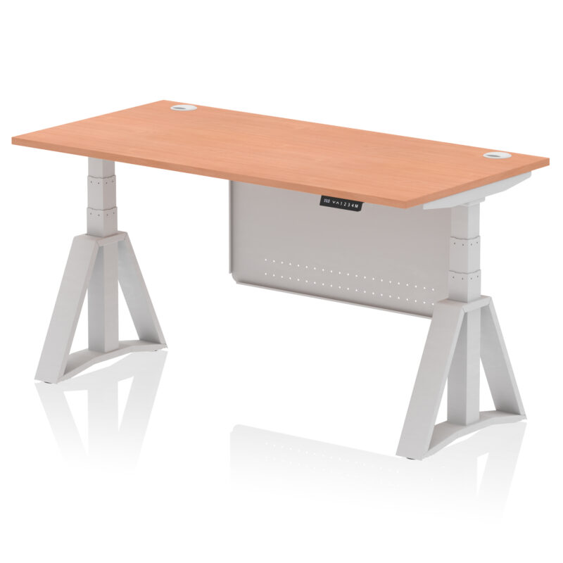 Air Height Adjustable Desk With Cable Ports With Steel Modesty Panel With Piste Foot - Image 3