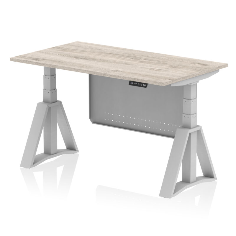 Air Height Adjustable Desk without Cable Ports With Steel Modesty Panel With Piste Foot - Image 43
