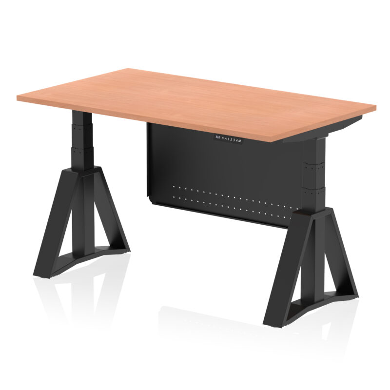 Air Height Adjustable Desk without Cable Ports With Steel Modesty Panel With Piste Foot - Image 50