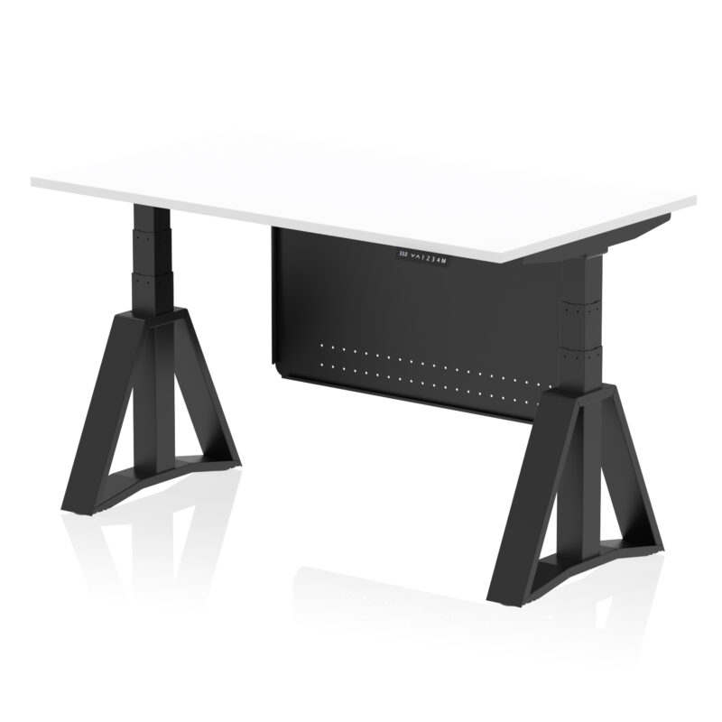 Air Height Adjustable Desk without Cable Ports With Steel Modesty Panel With Piste Foot - Image 58