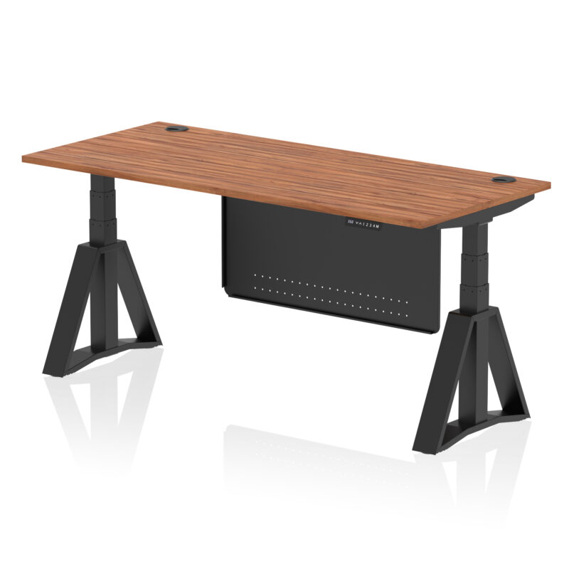 Air Height Adjustable Desk With Cable Ports With Steel Modesty Panel With Piste Foot - Image 56