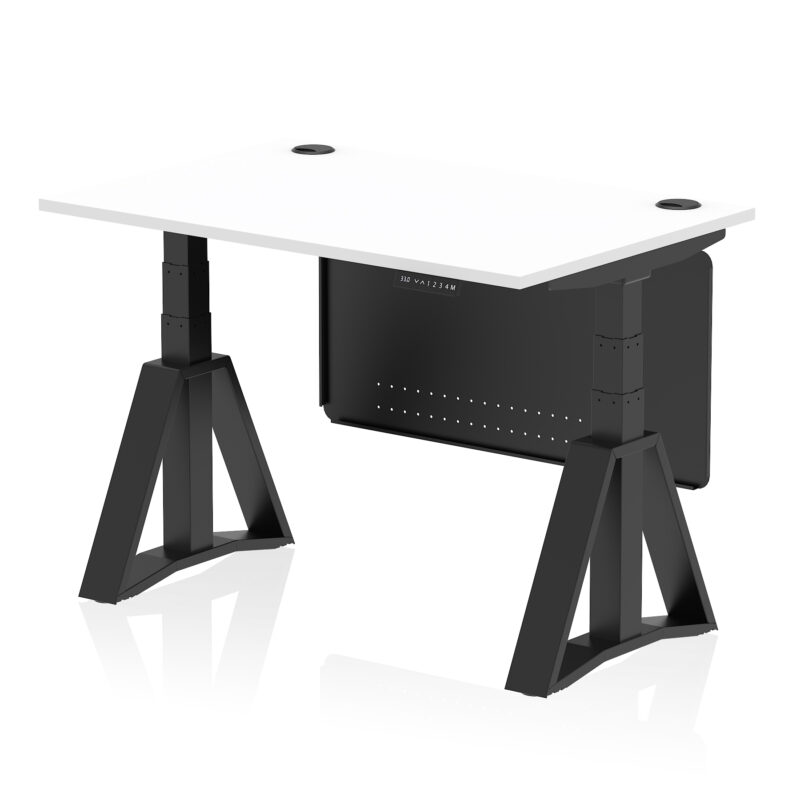 Air Height Adjustable Desk With Cable Ports With Steel Modesty Panel With Piste Foot - Image 57