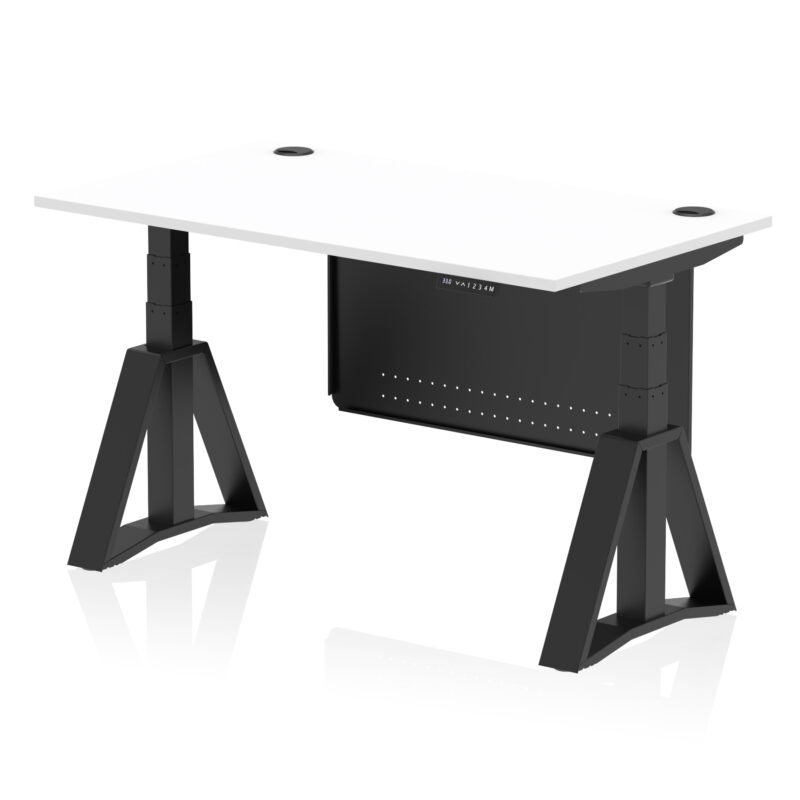 Air Height Adjustable Desk With Cable Ports With Steel Modesty Panel With Piste Foot - Image 58