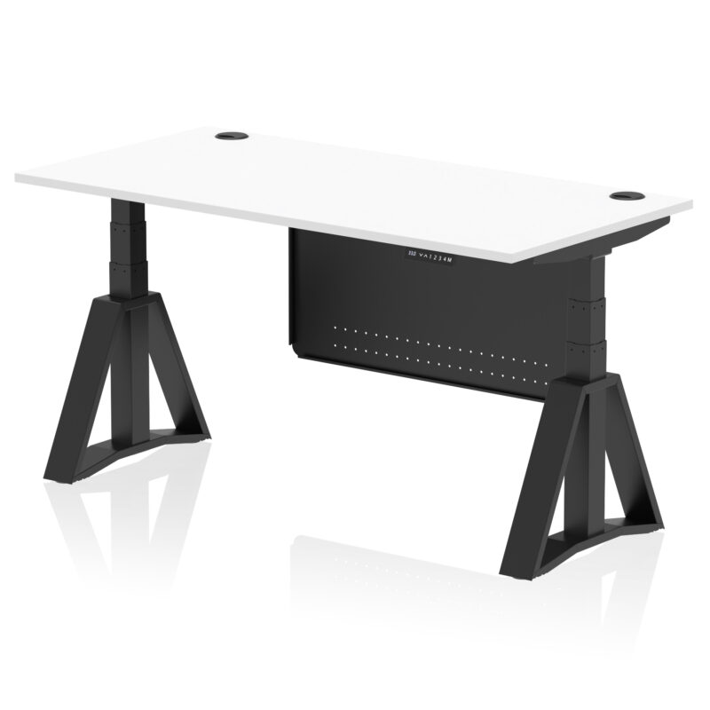 Air Height Adjustable Desk With Cable Ports With Steel Modesty Panel With Piste Foot - Image 59