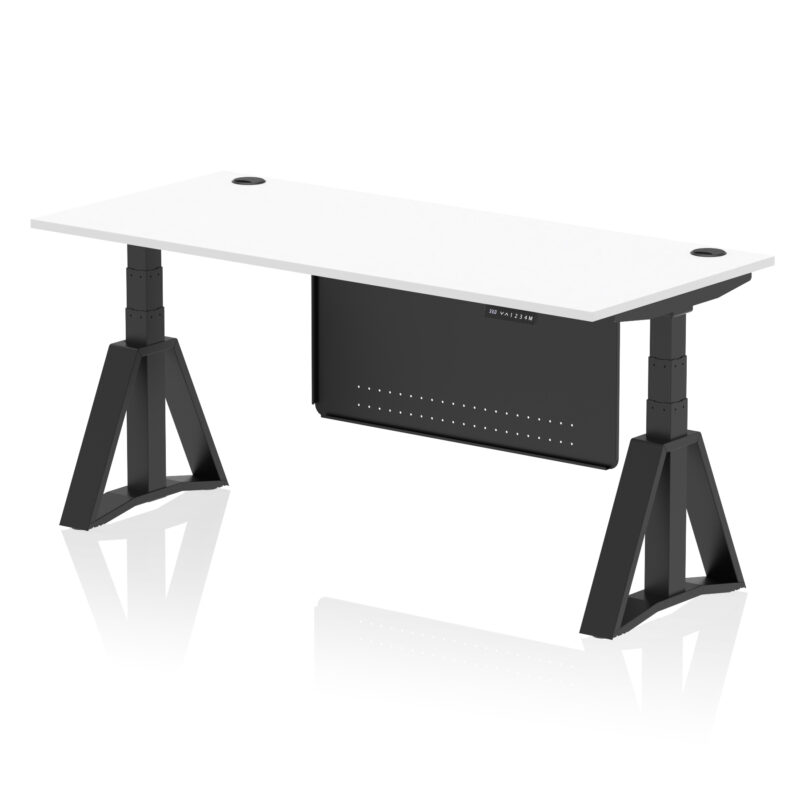 Air Height Adjustable Desk With Cable Ports With Steel Modesty Panel With Piste Foot - Image 60