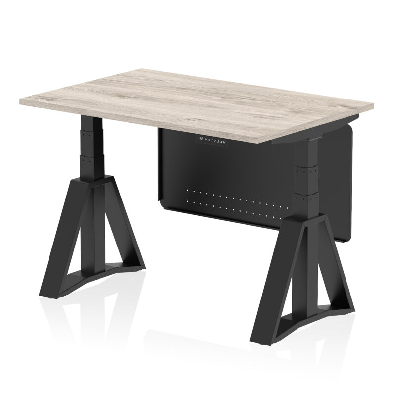Air Height Adjustable Desk without Cable Ports With Steel Modesty Panel With Piste Foot - Image 69