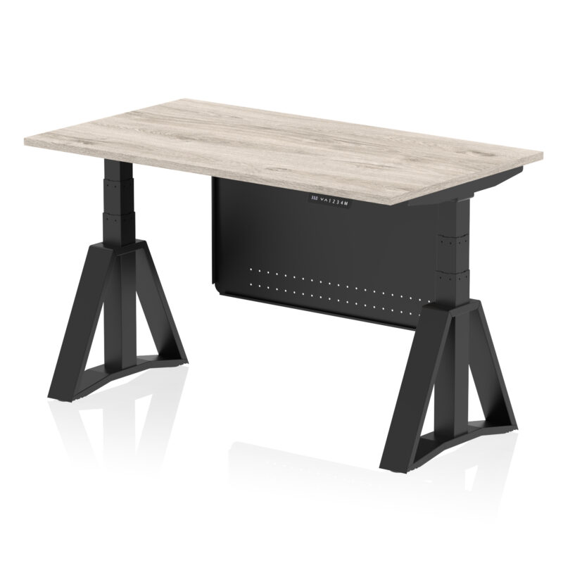 Air Height Adjustable Desk without Cable Ports With Steel Modesty Panel With Piste Foot - Image 70