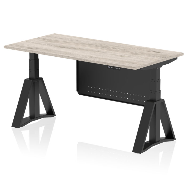 Air Height Adjustable Desk without Cable Ports With Steel Modesty Panel With Piste Foot - Image 71