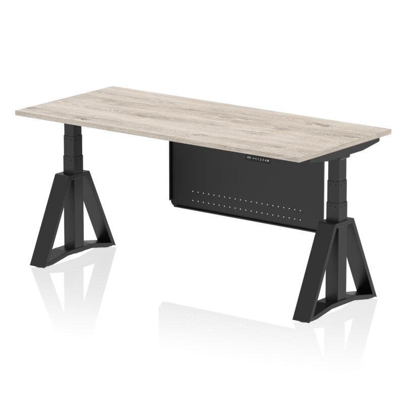 Air Height Adjustable Desk without Cable Ports With Steel Modesty Panel With Piste Foot - Image 72