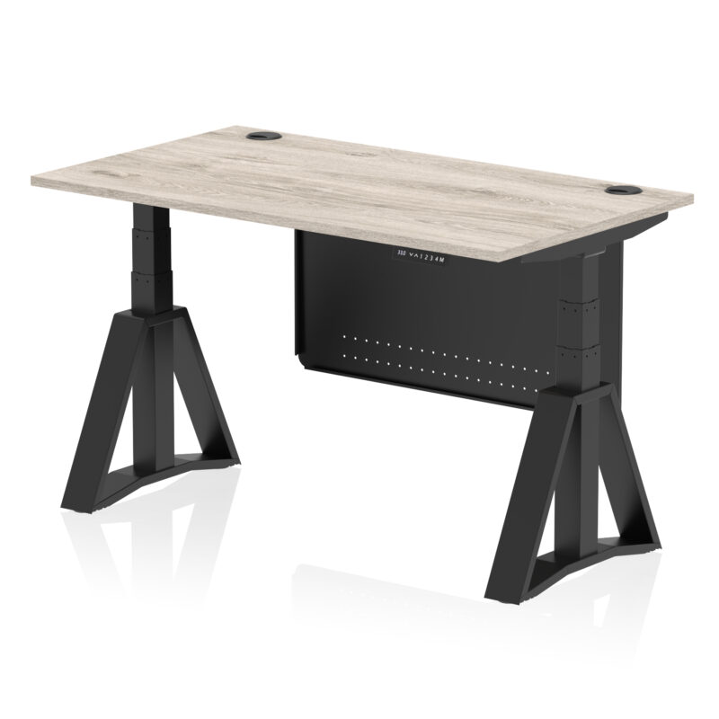 Air Height Adjustable Desk With Cable Ports With Steel Modesty Panel With Piste Foot - Image 70