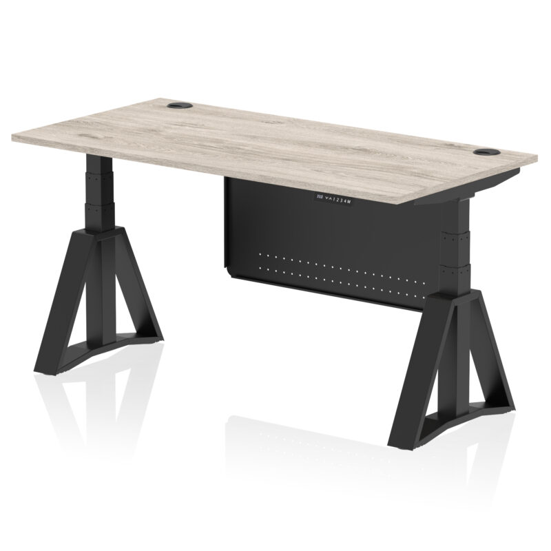 Air Height Adjustable Desk With Cable Ports With Steel Modesty Panel With Piste Foot - Image 71