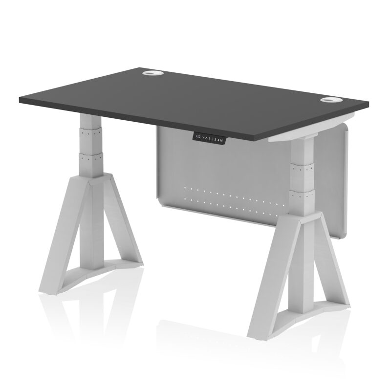 Air Height Adjustable Desk With Cable Ports With Steel Modesty Panel With Piste Foot - Image 74