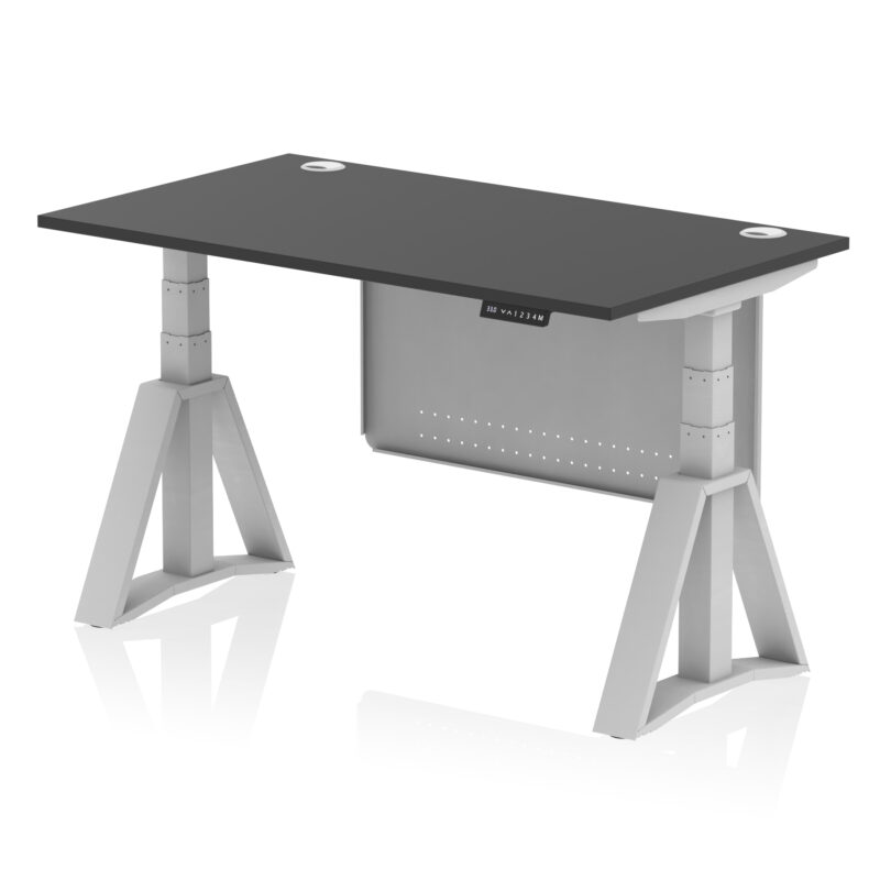 Air Height Adjustable Desk With Cable Ports With Steel Modesty Panel With Piste Foot - Image 77